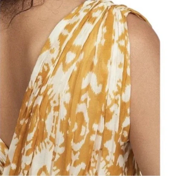 Mes Demoiselles Samarcande Cotton Tribal Pleated Sleeveless V-Neck Maxi Dress - Picture 5 of 5